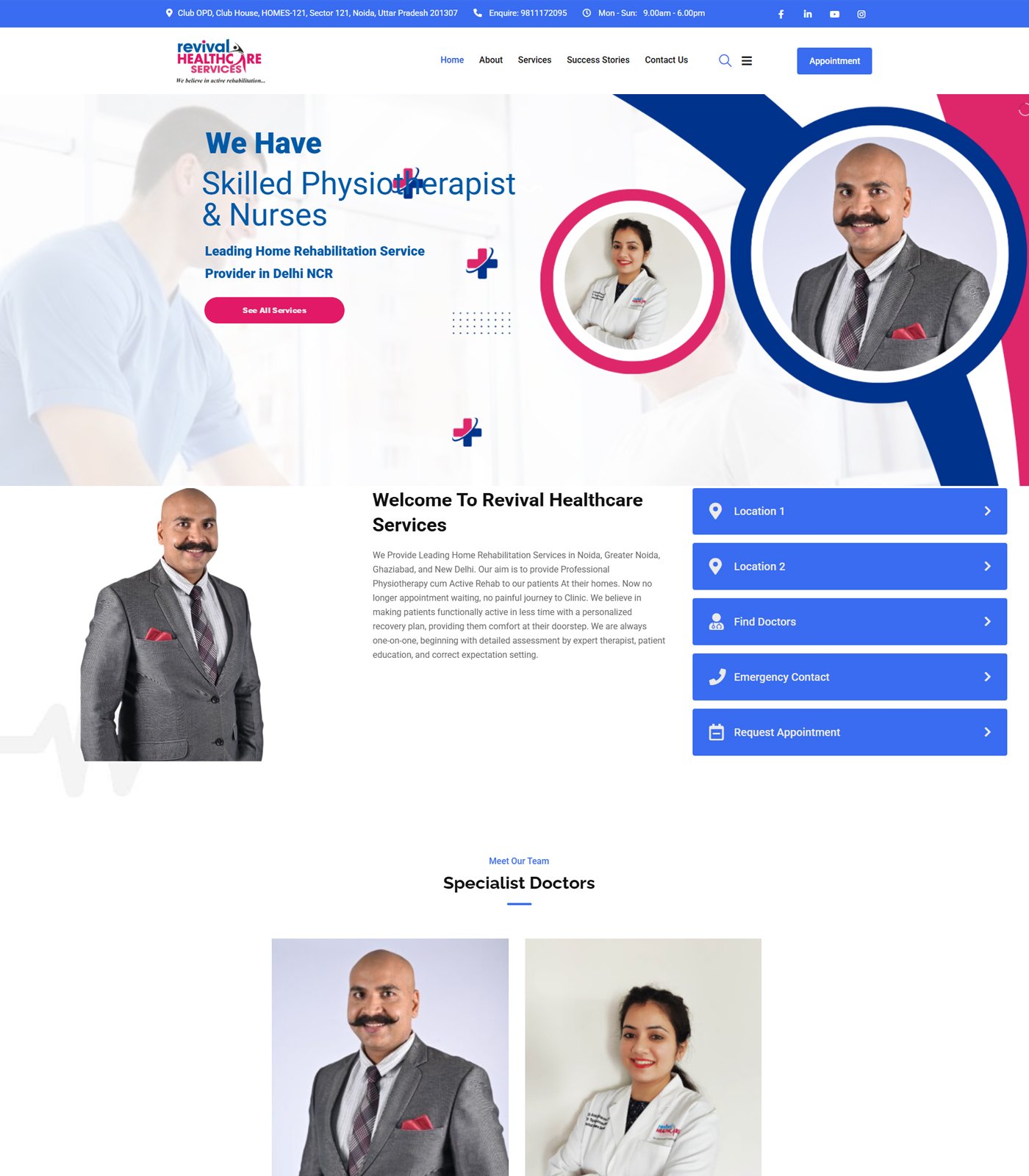 Revival Healthcare — medical website built by DoubleSure